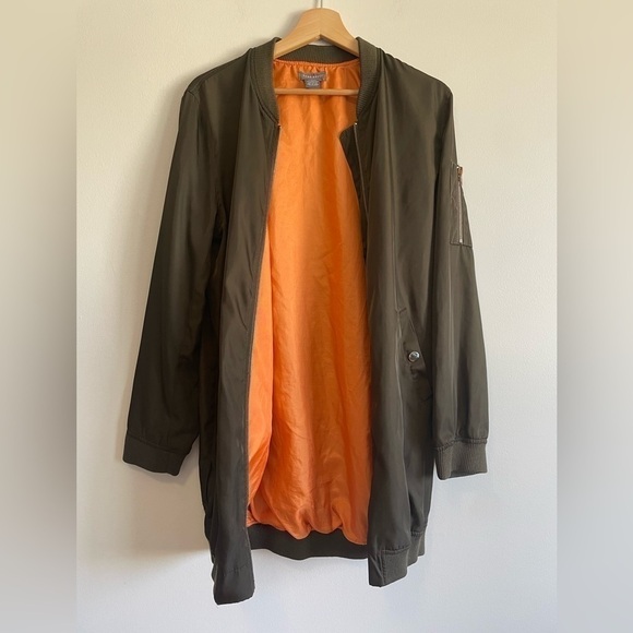 Olive  Bomber Jacket- Size Large - Picture 7 of 9